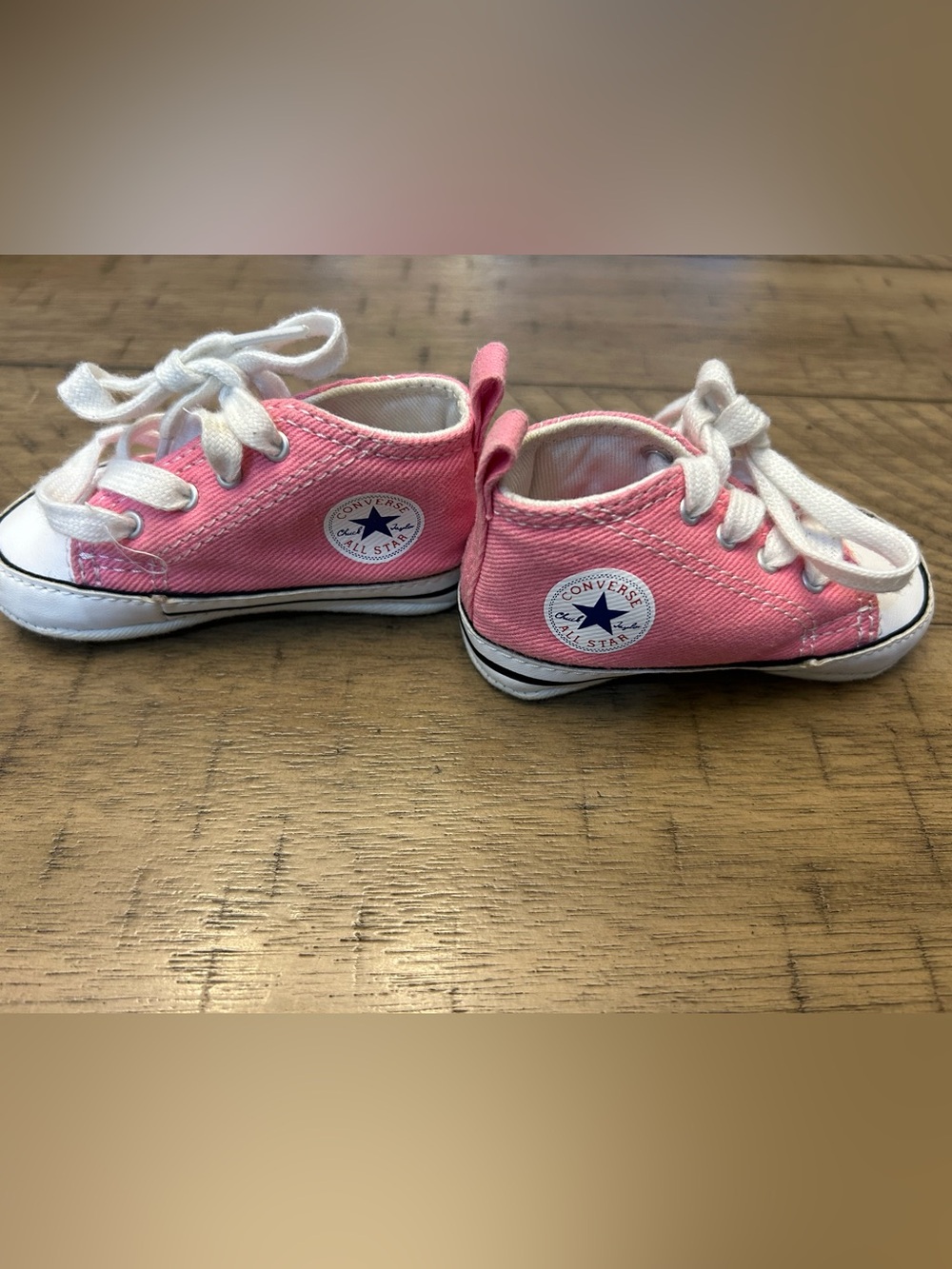 Size 2 toddler Converse Pink Sneakers with White Laces